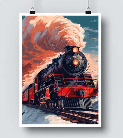 Affiche Train de Vapeur