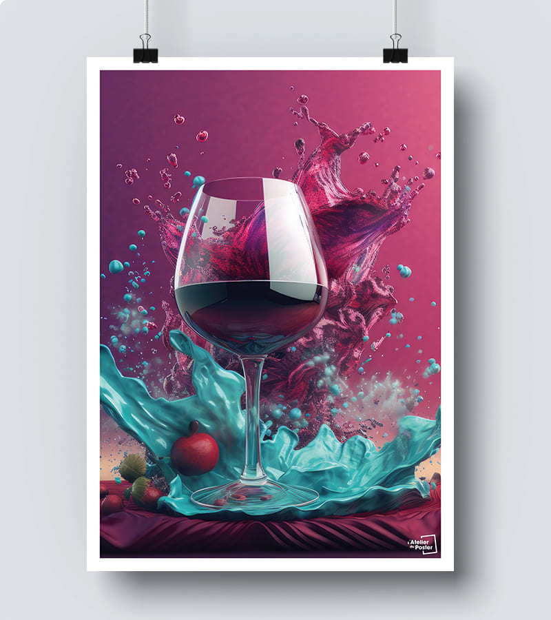 Poster Verre de Vin Rouge