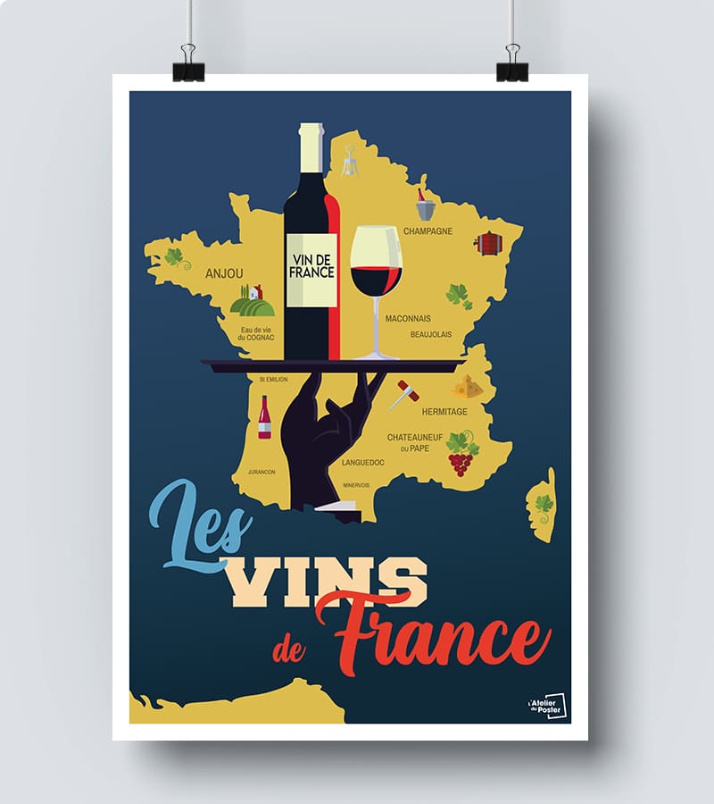 Affiche Les Vins de France