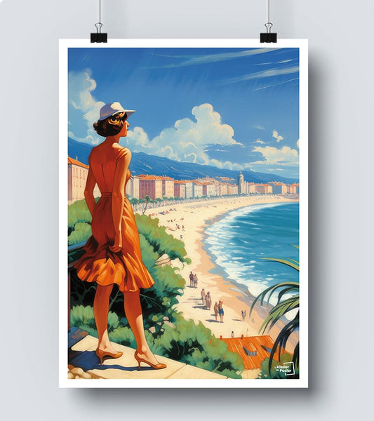 Affiche Bord de Mer Vintage