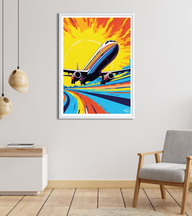 Affiche Avion au décollage - Pop Art