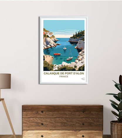 poster Calanque port d'Alon