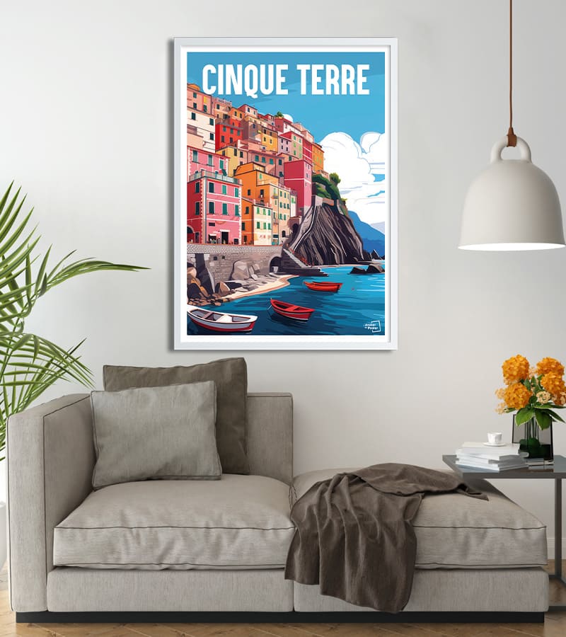 Tableau Original Coloré - Cinque Terre | Art Virtuoso Tableau Original Coloré - Cinque Terre | Art Virtuoso