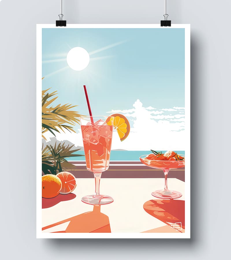 Affiche Cocktails Colorés