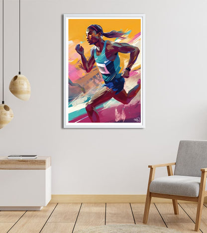 Poster Affiche Athlétisme course jogging running