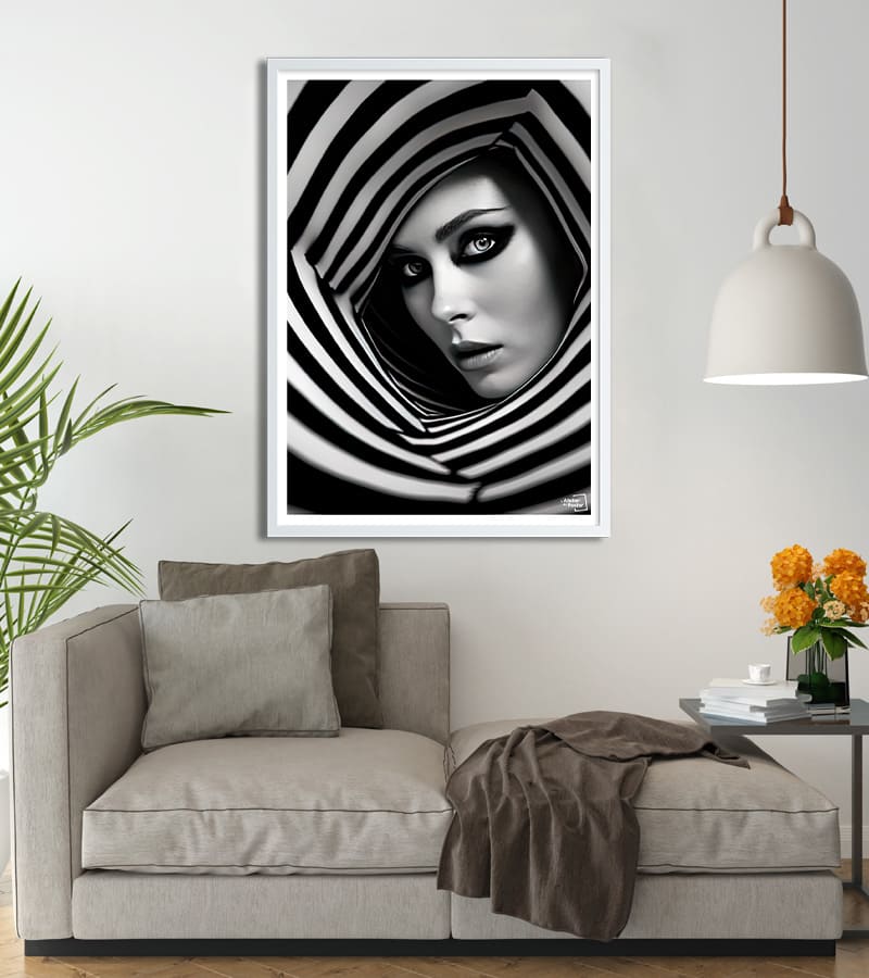 Poster Femme hypnotique Noir et Blanc