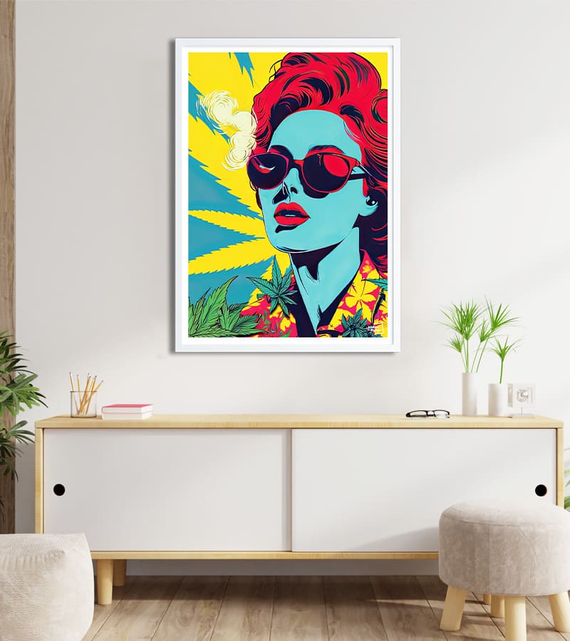 poster Femme et Cannabis - Pop Art