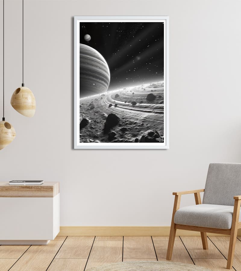 poster Mars Noir et Blanc