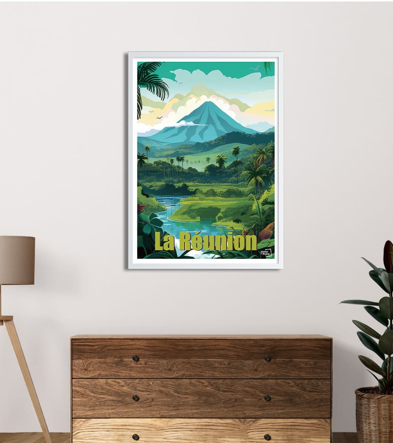 Affiches illustrées, Tableaux en mosaïque, La reunion