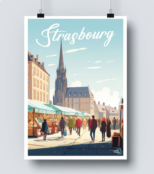 Affiche Marché de Strasbourg