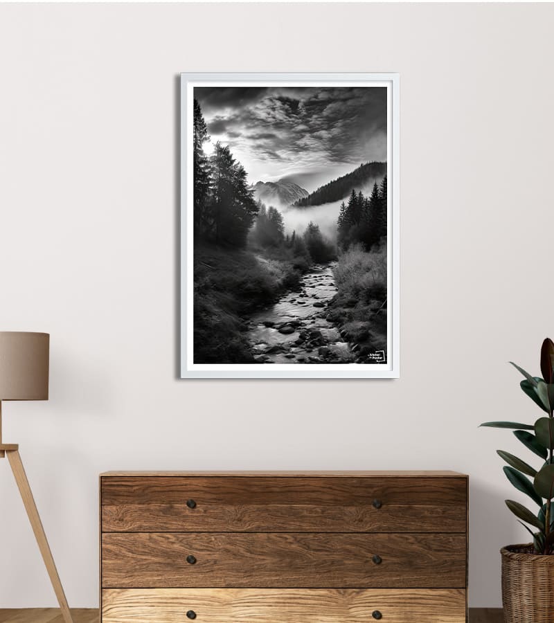 Affiche Rivière Noir et Blanc