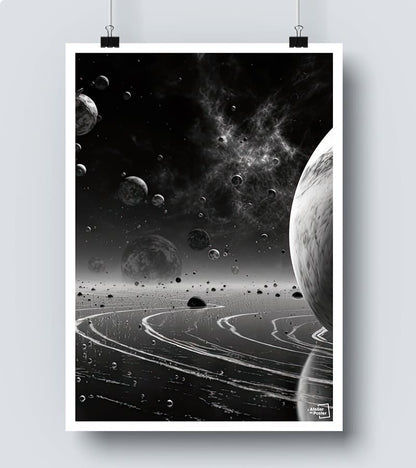 poster Interstellaire Noir et Blanc 