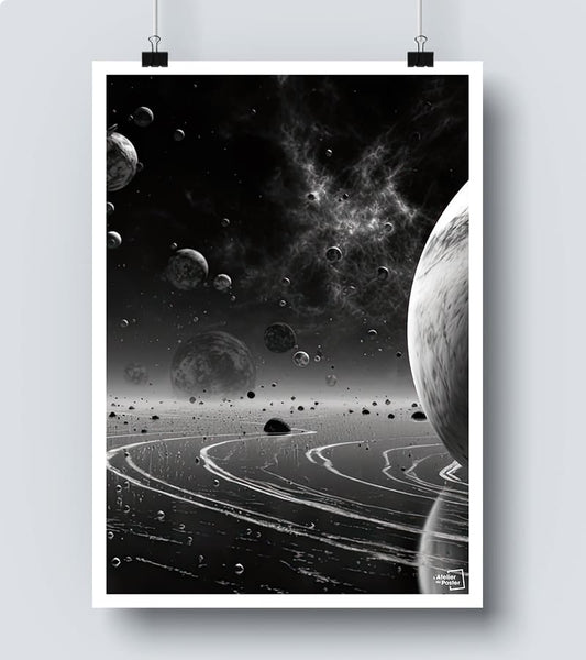 poster Interstellaire Noir et Blanc 