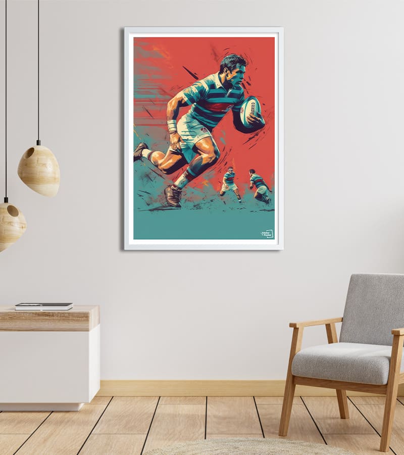 Allez Les Rouges Rugby Posters Affiche Rugby – L'Atelier du Poster