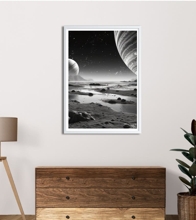 Affiche Planètes Noir et Blanc