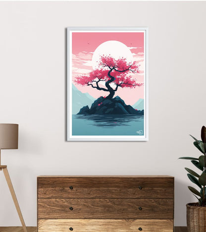 poster Arbre Japonais Cerisier en fleurs