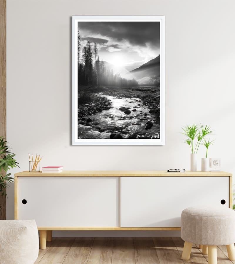 Poster Forêt Noir et Blanc