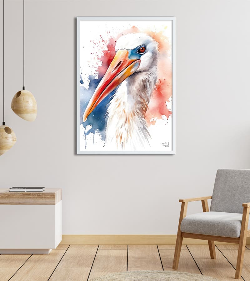 Poster oiseau cigogne