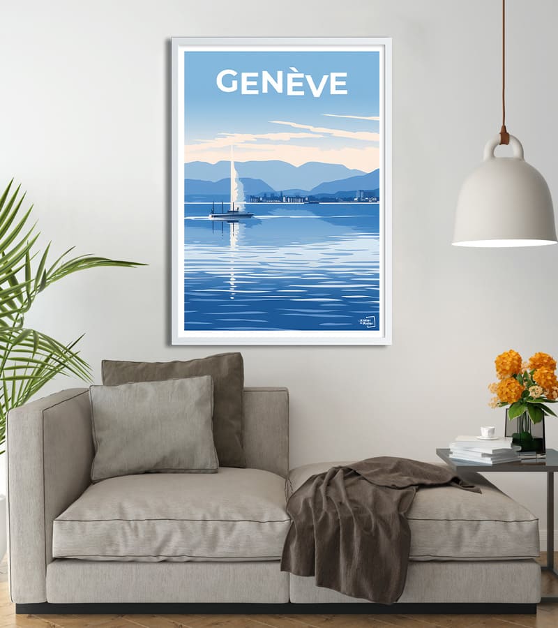 poster bord du lac à Genève