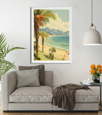 poster Plage exotique vintage