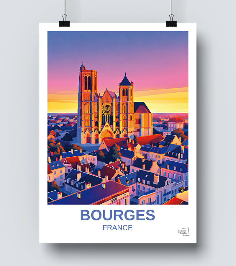 Affiche vintage Bourges