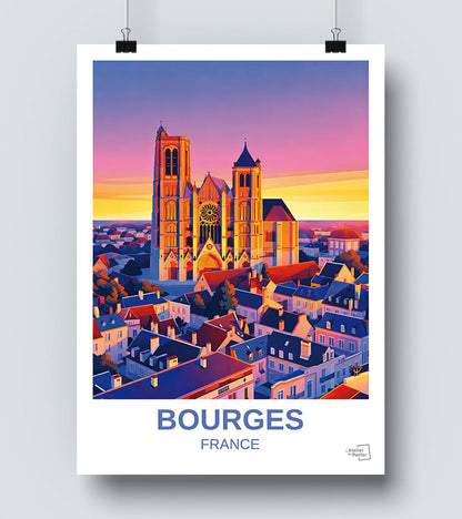Affiche vintage Bourges