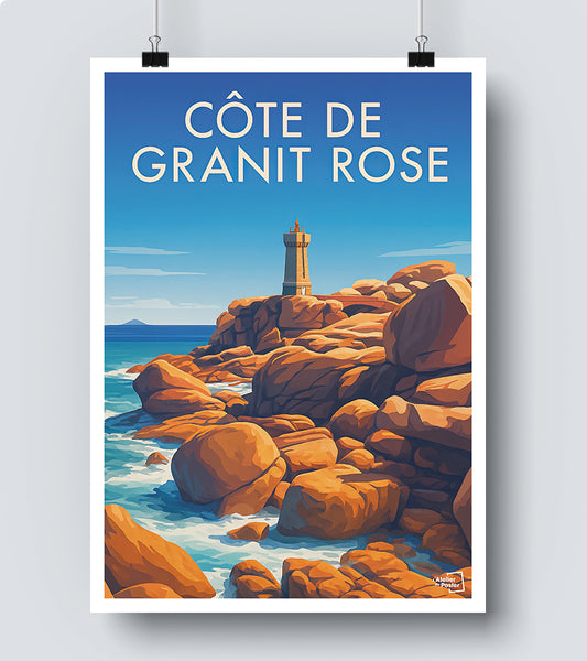 Affiche Côte de Granit Rose Vintage