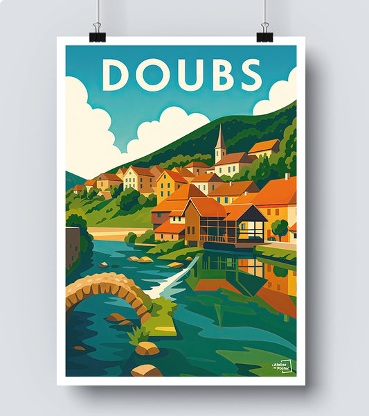 Affiche Doubs vintage
