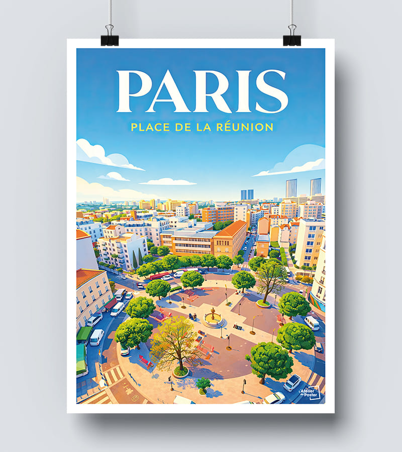 Affiche Paris - Place de la Réunion