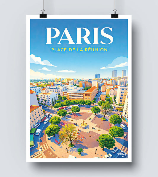 Affiche Paris - Place de la Réunion