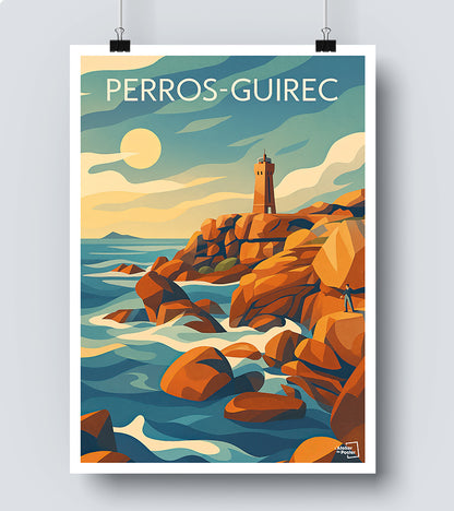 Affiche Perros Guirec vintage