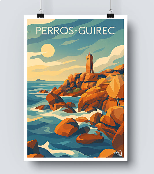 Affiche Perros Guirec vintage