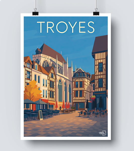 Affiche Troyes vintage