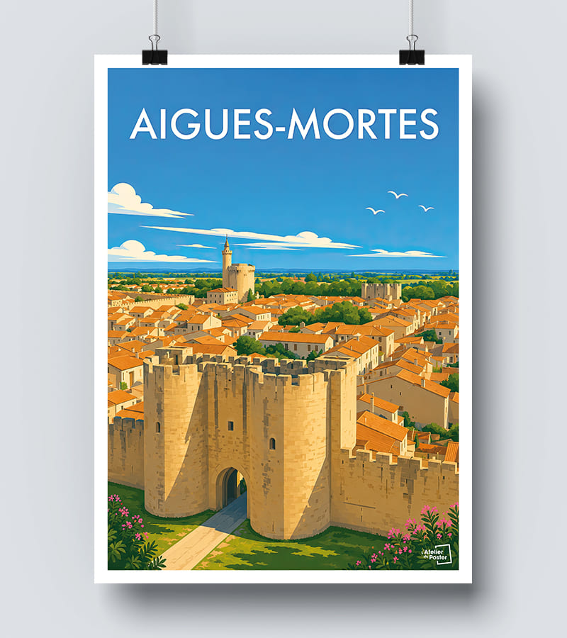 Affiche Aigues Mortes vintage