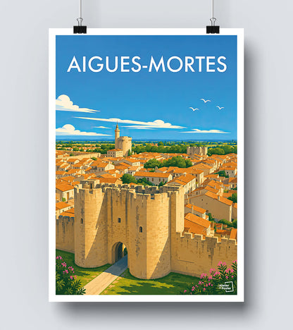 Affiche Aigues Mortes vintage