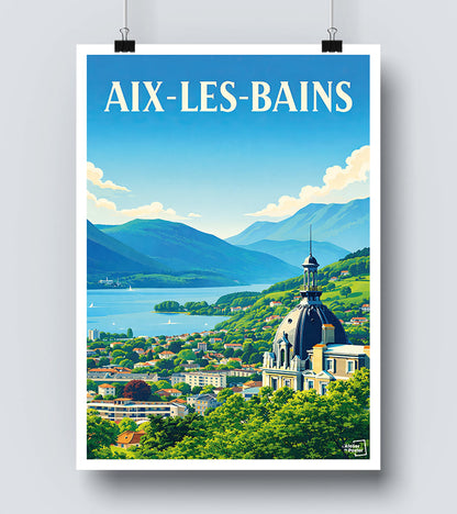 Affiche Aix-les-Bains Vintage