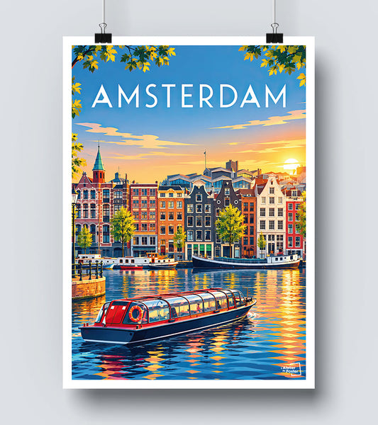 Affiche ville d Amsterdam