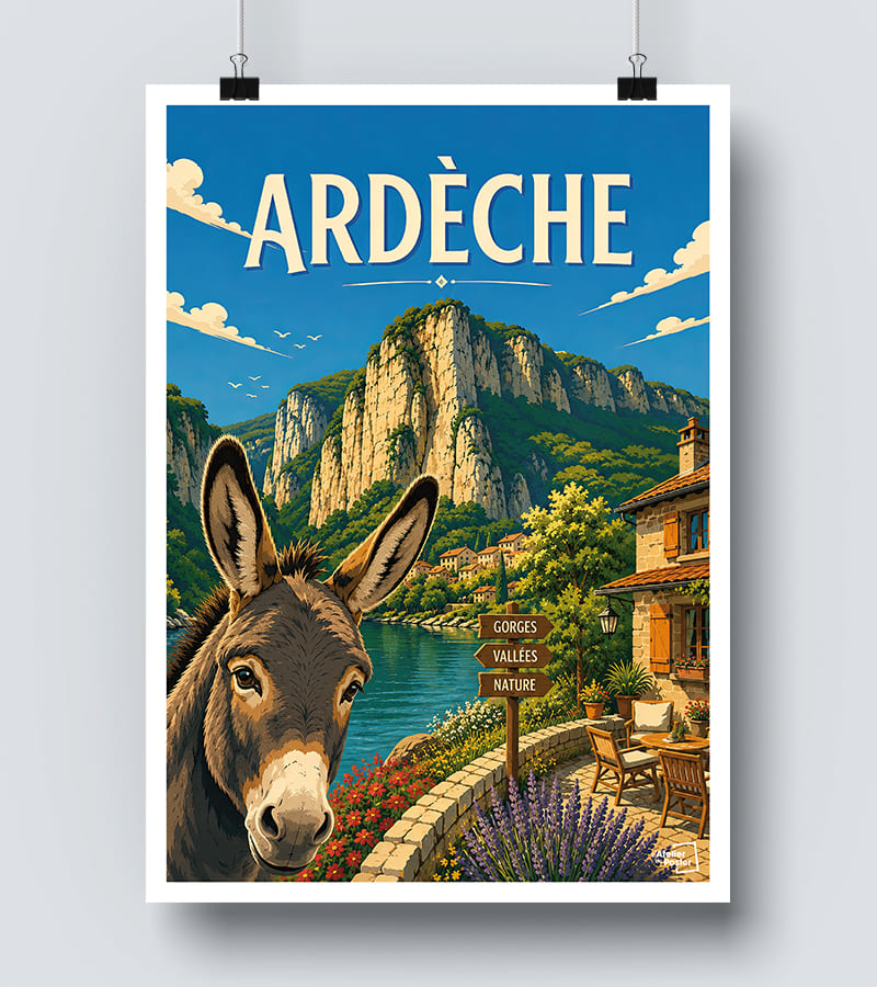 Affiche vintage Ardèche