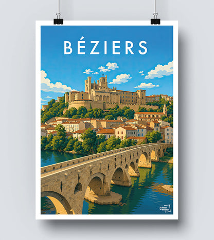 Affiche Béziers vintage