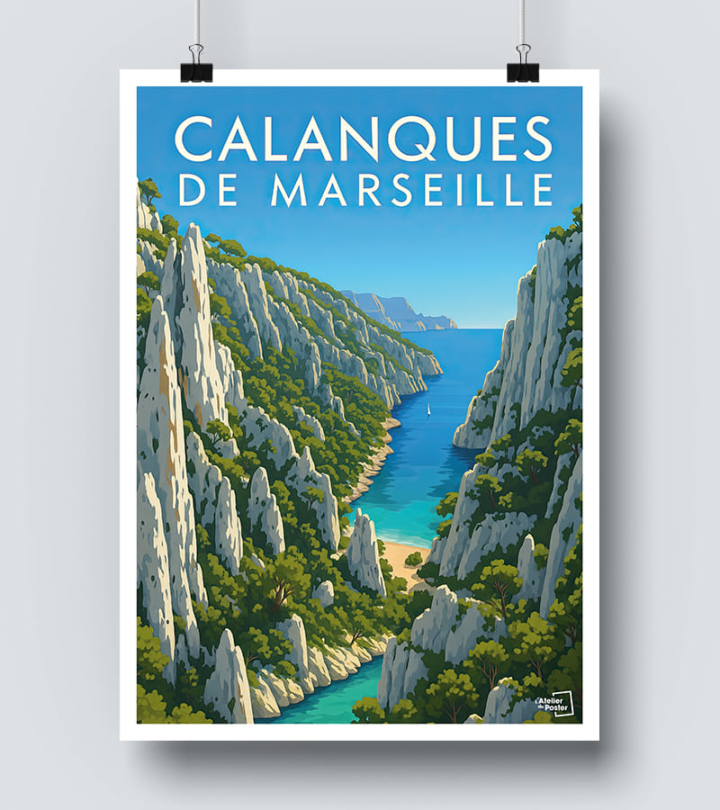 Affiche moderne Les Calanques de Marseille