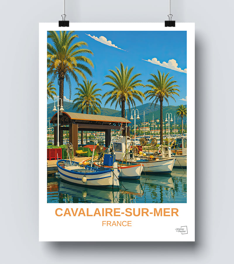 Affiche Cavalaire sur Mer Vintage