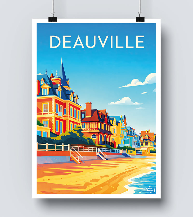 Affiche plage de Deauville