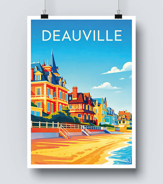 Affiche plage de Deauville