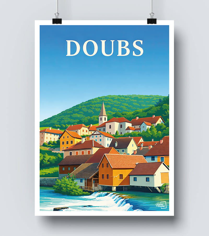 Affiche Doubs vintage
