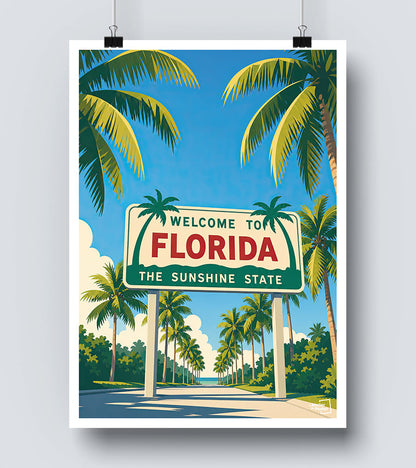 Affiche Floride vintage