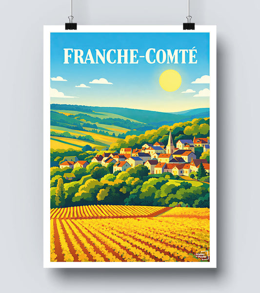 Affiche Franche-Comté vintage