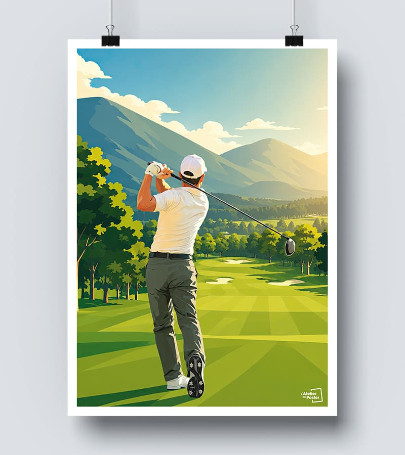 Affiche Joueur de Golf