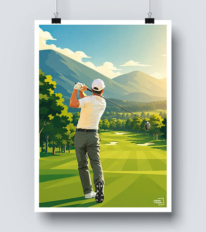Affiche Joueur de Golf