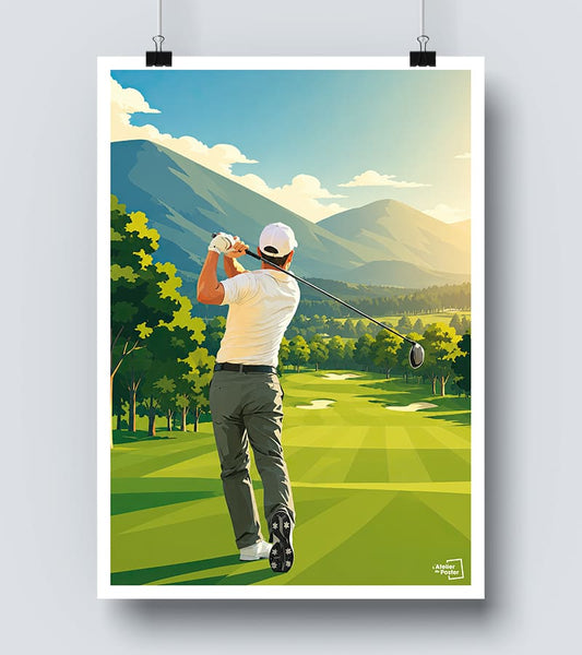 Affiche Joueur de Golf