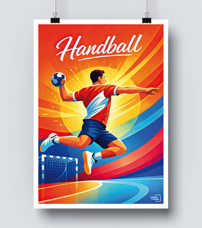 Affiche Handball vintage